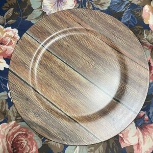 Ashland Rustic Wood-Style Charger Plate. Not food safe.